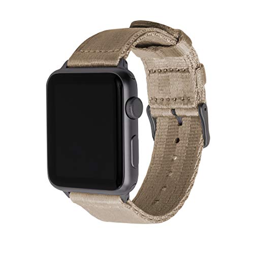 Archer Watch Straps - Premium-Uhrenarmbänder aus Nylon-Sitzgurtmaterial für die Apple Watch (Khaki/Space Grau, 38/40/41mm) von Archer Watch Straps