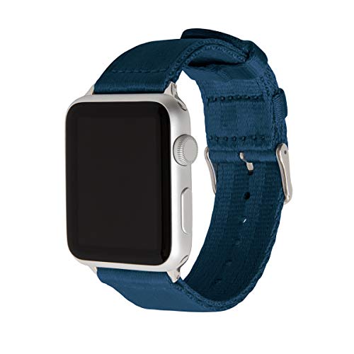 Archer Watch Straps - Premium-Uhrenarmbänder aus Nylon-Sitzgurtmaterial für die Apple Watch (Navy Blau/Edelstahl, 38/40/41mm) von Archer Watch Straps