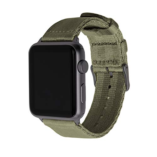 Archer Watch Straps - Premium-Uhrenarmbänder aus Nylon-Sitzgurtmaterial für die Apple Watch (Olivgrün/Space Grau, 38/40/41mm) von Archer Watch Straps