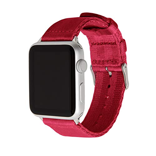 Archer Watch Straps - Premium-Uhrenarmbänder aus Nylon-Sitzgurtmaterial für die Apple Watch (Rot/Edelstahl, 38/40/41mm) von Archer Watch Straps