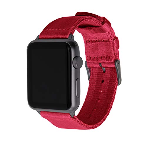 Archer Watch Straps - Premium-Uhrenarmbänder aus Nylon-Sitzgurtmaterial für die Apple Watch (Rot/Space Grau, 38/40/41mm) von Archer Watch Straps