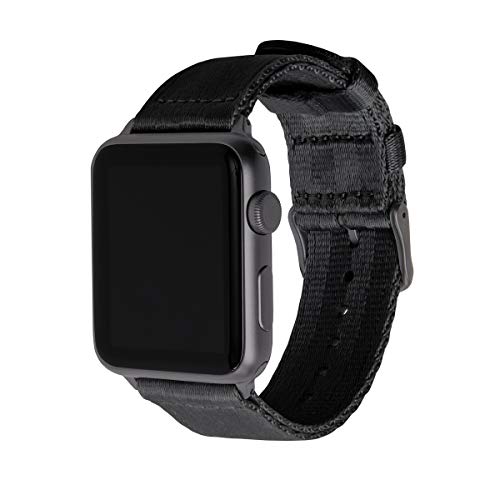 Archer Watch Straps - Premium-Uhrenarmbänder aus Nylon-Sitzgurtmaterial für die Apple Watch (Schwarz/Space Grau, 38/40/41mm) von Archer Watch Straps