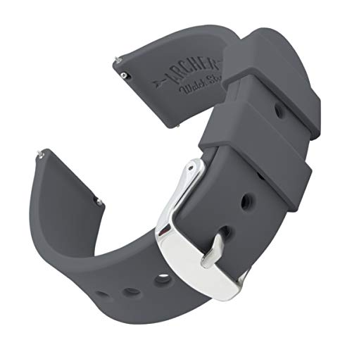 Archer Watch Straps - Uhrenarmbänder aus Silikon mit Schnellverschluss (Graphitgrau, 22mm) von Archer Watch Straps