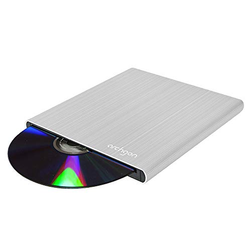 Archgon, Externer DVD Brenner Player G, PC, Mac, USB 3.0 USB-C, M-Disk, Slot Load Disc Drive, Alu, Silber von Archgon