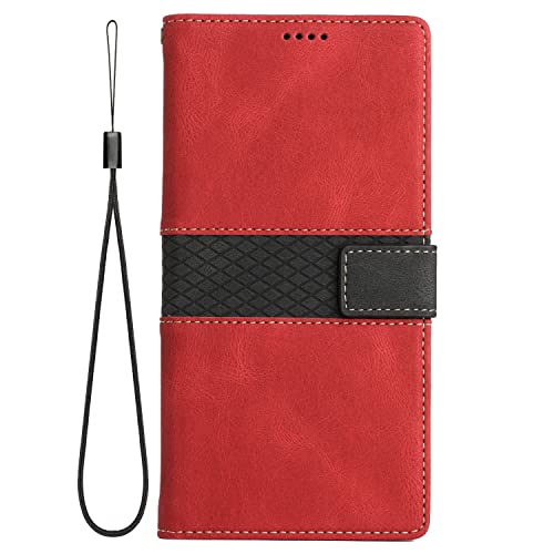Archi Klapphülle Galaxy S21 FE 5G Handyhülle Kompatibel mit Samsung Galaxy S21 FE 5G Hülle Leder Tasche [Standfunktion] [Kartenfach] Stoßfeste Schutzhülle Flip Case Cover (Rot) von Archi