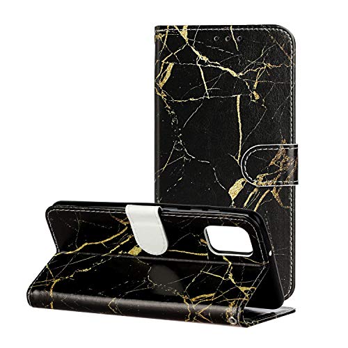 Klapphülle Galaxy A53 5G Handyhülle Kompatibel mit Samsung Galaxy A53 5G Hülle Marmor Muster Leder Tasche [Standfunktion] [Kartenfach] Stoßfeste Schutzhülle Flip Case Cover (Schwarz Marmor) von Archi