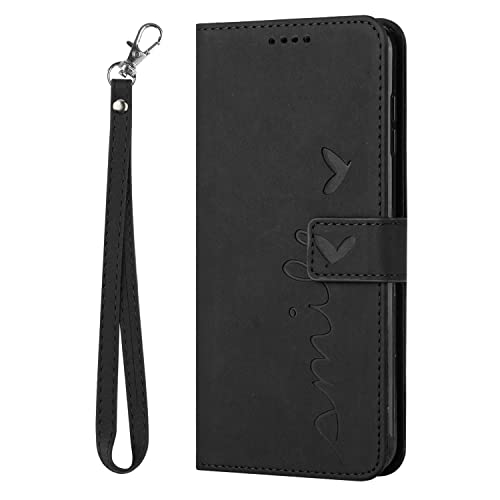 PU Lederhülle Kompatibel mit Samsung Galaxy A14 5G Handyhülle Klappbar mit Kartenfach, Magnet Brieftasche Klapphülle Trageband Schutzhülle Stoßfest Flip Cover (Schwarz) von Archi