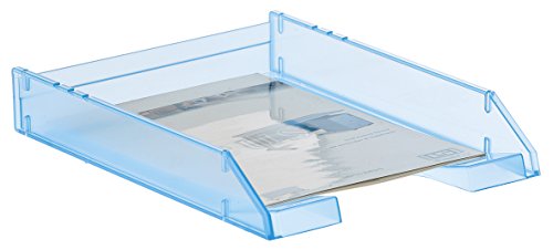 Archivo 2000 – Tablett stapelbar Organizer für Dokumente im Format A4 und Folio Meeresblau/transparent von Archivo 2000