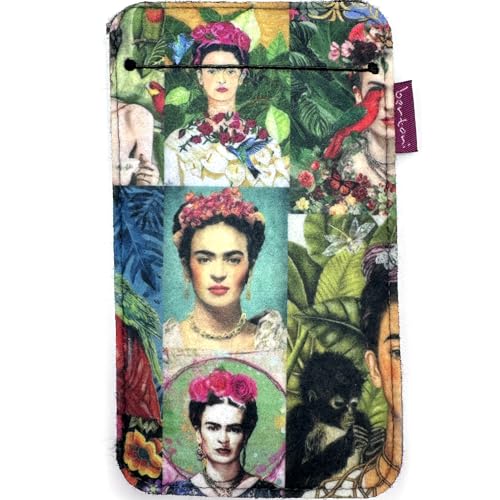 Arco Design bertoni Frida Handysocke aus Stoff und Filz z.B. für iPhone, Galaxy, Pixel Smartphone Tasche - Bunte Handytasche mit Motiv (Modern Frida, 10x17,5 cm) von Arco Design