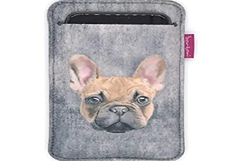 Bertoni Handytasche aus Filz kompatibel mit iPhone 13/13 Pro/12/12 Pro/11/11 Pro/X/XR/XS, Galaxy S21/S20/S10/S9/S8/A40 Phone Cover Hund Design Handyhülle Smartphone-Tasche (Titus) von Arco Design