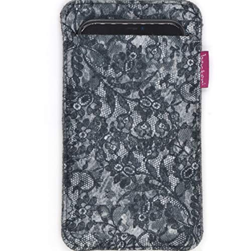 Bertoni Handytasche aus Filz kompatibel mit iPhone 14/14 Pro/13/13 Pro/12 Pro/12/11/X/XR/XS, Galaxy S23/S22/S21/S20/S10/S9/S8/A40, P30, P20 Grau Design Handyhülle Smartphone-Tasche (Konstanz) von Arco Design