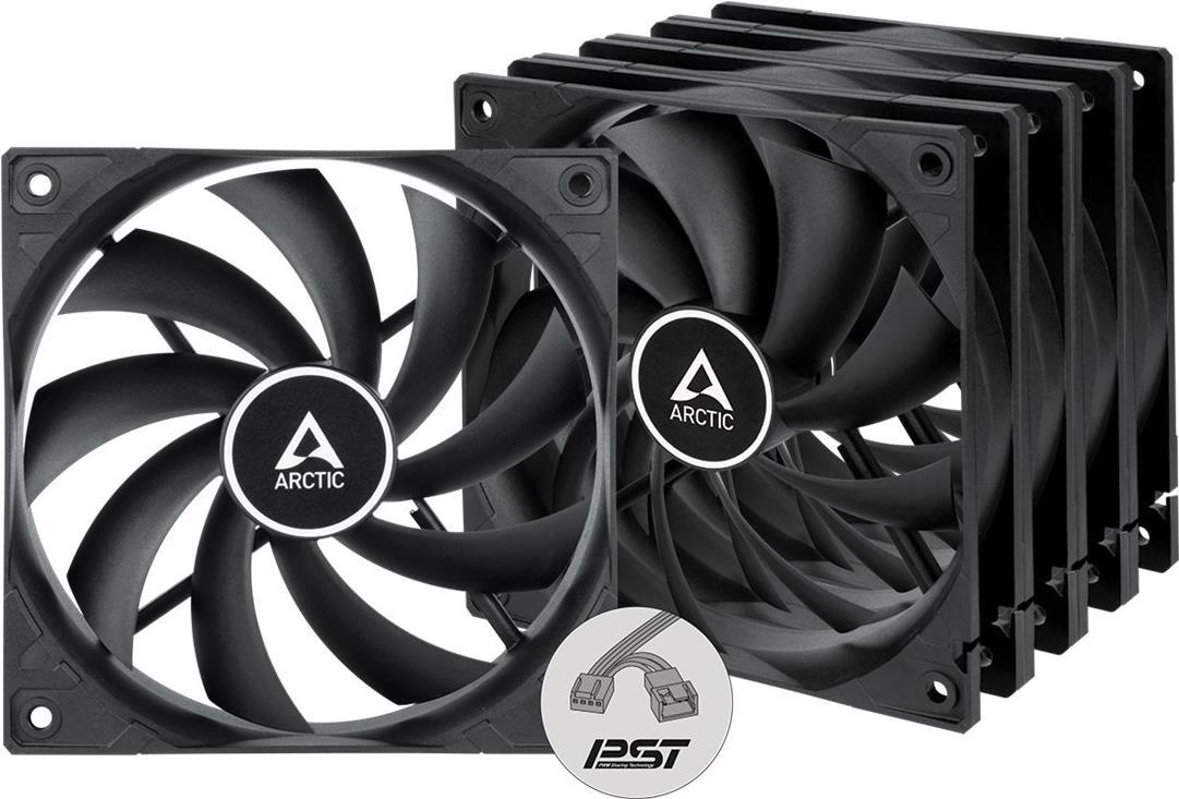 ARCTIC F12 PWM PST - Value Pack - Gehäuselüfter - 120 mm - Schwarz (Packung mit 5) von Arctic