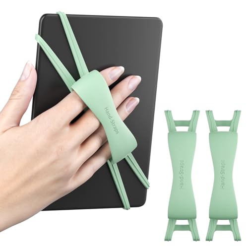 Bequeme Handschlaufe für Kindle und Tablets, Kindle-Zubehör zum Lesen im Bett, sicherer und leichter Griff für Kindle Paperwhite/Kobo/Oasis/E-Book/Handy (Matcha) 2 Stück von Arctiiro