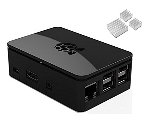 Schwarz Schutzhülle/Box/Gehäuse für Raspberry Pi Modell B/2/3 mit Aluminium-Kühlkörper Kühler –-Zugang zu Allen Anschlüssen von Ardess
