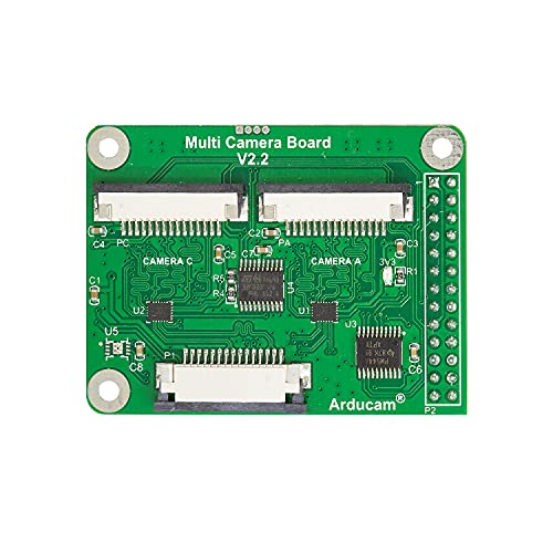 Arducam Multi-Kamera-Adaptermodul V2.2 für Raspberry Pi 5, 4B, kompatibel mit Rasperry Pi Kameramodul 3/V2/V1 und 12MP IMX477 Kameras von Arducam