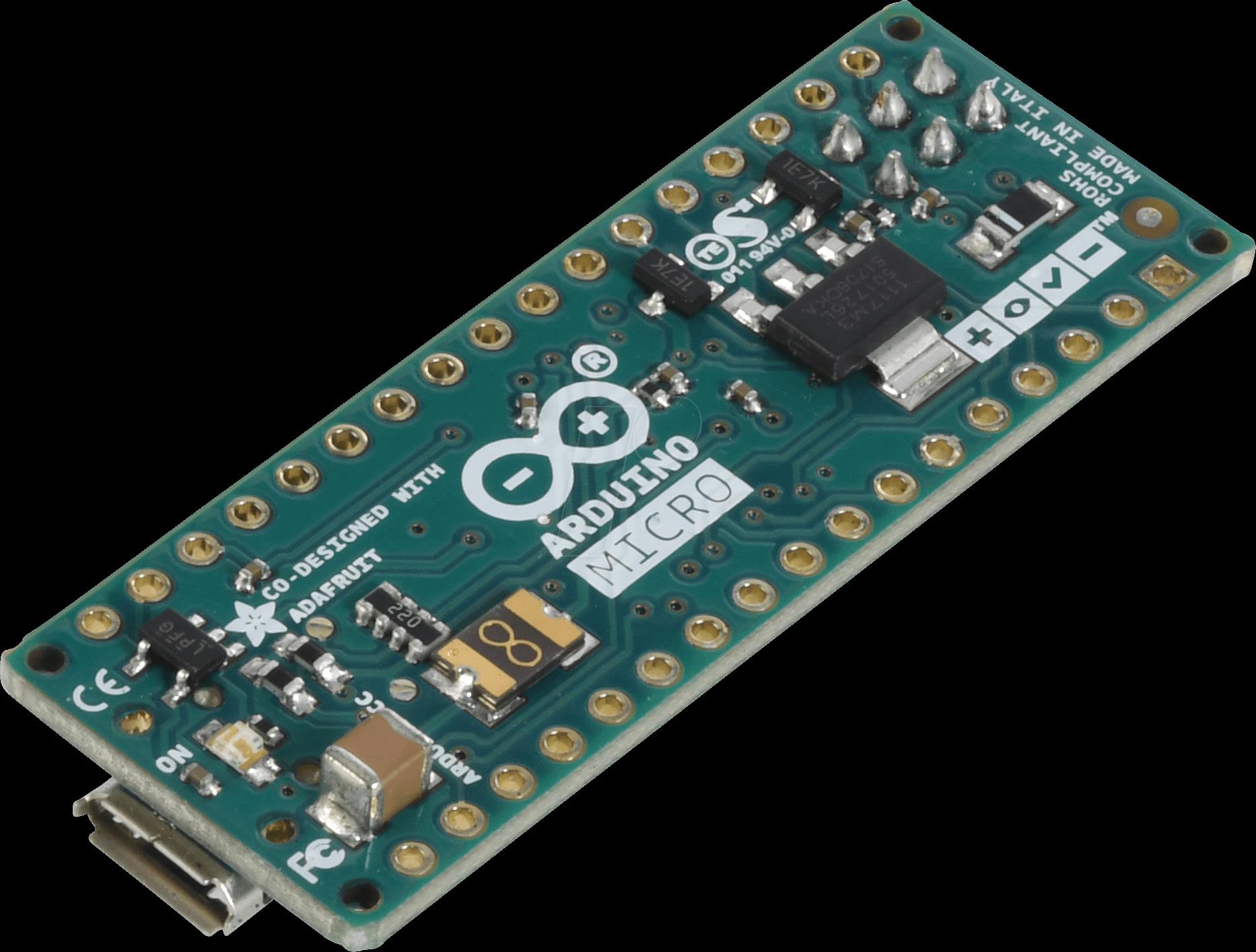 Arduino Microcontrollerboard, Micro ohne Steckverbinder ATmega32u4 (A000093) von Arduino