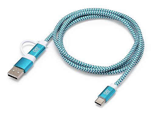 Arduino TPX00094 USB-C Kabel [1x USB-C® - 2x USB-C®, USB-A] 1m Weiß, Türkis von Arduino