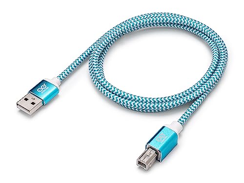 Arduino USB 2.0 Kabel Typ A/B [TPX00132] – 1 m langes USB-Kabel mit offiziellem Logo – Nylon-Geflechtmantel mit Aluminiumgehäuse von Arduino