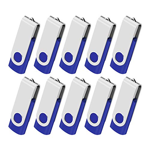 AreTop Plattenspieler USB 2.0 Speicher Flash-Laufwerk mit Speicher für Laptop / PC / Auto, 10 Stück 1GO blau von AreTop
