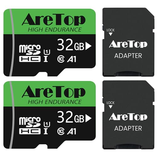 Aretop Micro SD Karte 32GB 2 Stück, mit 2 Adapter Speicherkarte MicroSDHC, UHS-I Klasse10 U1 C10, Full HD-Videoaufnahme Micro SD Memory Karte für Kamera/Smartphone/Drohne/Dash Cam Aretop Micro SD Karte 32GB 2 Stück, mit 2 Adapter Speicherkarte MicroSDHC, UHS-I Klasse10 U1 C10, Full HD-Videoaufnahme Micro SD Memory Karte für Kamera/Smartphone/Drohne/Dash Cam von AreTop