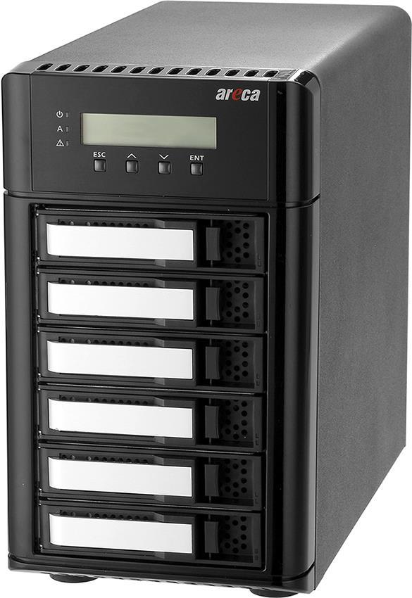 Areca 8050T3U-6 Eingebauter Ethernet-Anschluss Tower Schwarz (ARC-8050T3U-6) von Areca