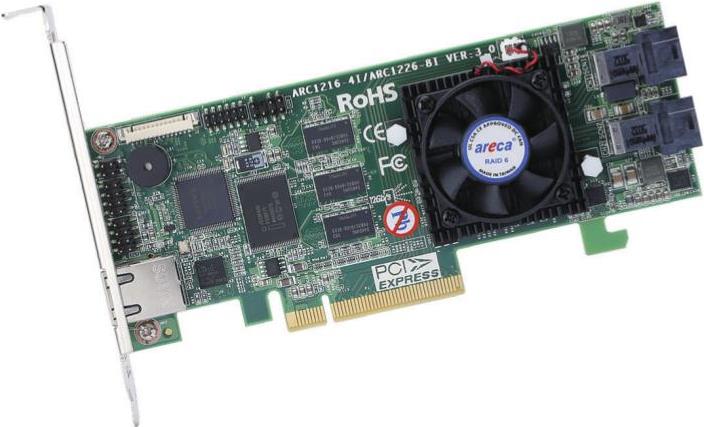 Areca ARC-1216-4i - Serial Attached SCSI - PCI Express x8 - 0 - 1 - 1E - 3 - 5 - 6 - 10 - 30 - 50 - 60 - JBOD - 1024 MB - DDR3 - 1600 MHz (ARC-1216-4I) von Areca