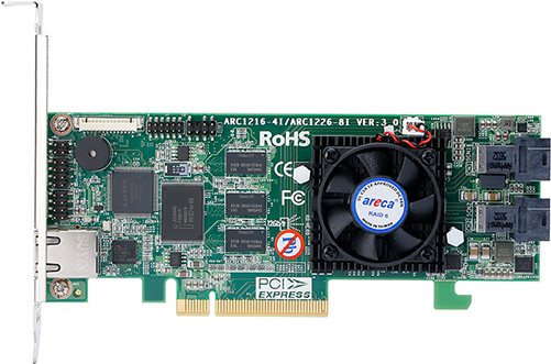 Areca ARC-1226-8I - Speichercontroller (RAID) - 8 Sender/Kanal - SATA 6Gb/s / SAS 12Gb/s Low Profile - 1.2 GBps - RAID 0, 1, 3, 5, 6, 10, 30, 50, JBOD, 1E, 60 - PCIe 3.0 x8 von Areca