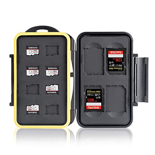 Ares Foto® MC-SDMSD12 Speicherkarten Schutzbox • Memory Card Case • Card Safe • Tasche • Etui • Aufbewahrung & Transport für 8 Micro SD und 4 SD Karten von Ares Foto