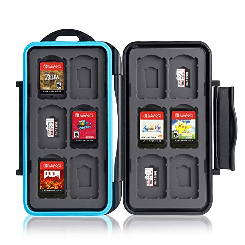Ares Foto® Speicherkarten Schutzbox für 12 x Nintendo Switch Spiele • Memory Card Case • Reisetasche • Schutzhülle • Card Safe • Tasche • Etui für Cartridges • Spiele • Aufbewahrungsbox • Organizer von Ares Foto