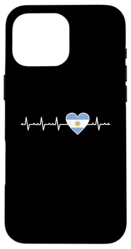 Argentinische Flagge Herz Argentinien Flagge Heartbeat Wear Hülle für iPhone 16 Pro Max von Argentine Republic Design Argentina Flag