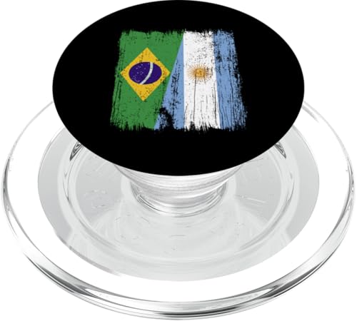 Brasilien, Argentinien, halbe Flagge, brasilianische argentinische Wurzeln PopSockets PopGrip für MagSafe von Argentine Republic Design Argentina Flag