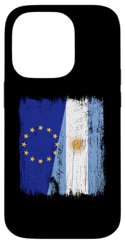 EU Argentinien Halbflagge Europäische Union Argentinische Wurzeln Hülle für iPhone 14 Pro von Argentine Republic Design Argentina Flag