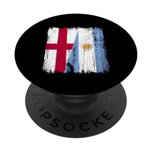 England, Argentinien, halbe Flagge, englische argentinische Wurzeln PopSockets Klebender PopGrip von Argentine Republic Design Argentina Flag