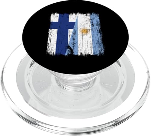 Finnland Argentinien halbe Flagge finnische argentinische Wurzeln PopSockets PopGrip für MagSafe Finnland Argentinien halbe Flagge finnische argentinische Wurzeln PopSockets PopGrip für MagSafe von Argentine Republic Design Argentina Flag