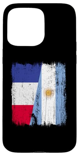 Frankreich, Argentinien, halbe Flagge, französische argentinische Wurzeln Hülle für iPhone 15 Pro Max von Argentine Republic Design Argentina Flag