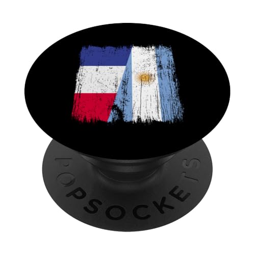 Frankreich, Argentinien, halbe Flagge, französische argentinische Wurzeln PopSockets Klebender PopGrip von Argentine Republic Design Argentina Flag