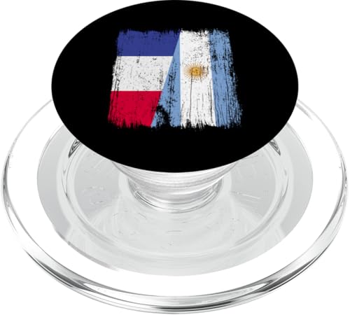 Frankreich, Argentinien, halbe Flagge, französische argentinische Wurzeln PopSockets PopGrip für MagSafe von Argentine Republic Design Argentina Flag