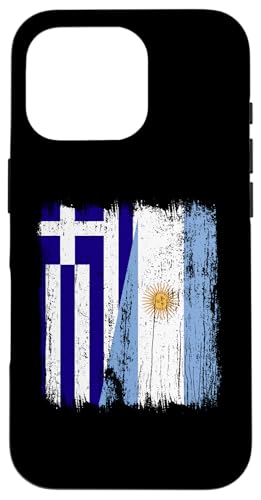 Griechenland Argentinien halbe Flagge griechische argentinische Wurzeln Hülle für iPhone 16 Pro von Argentine Republic Design Argentina Flag