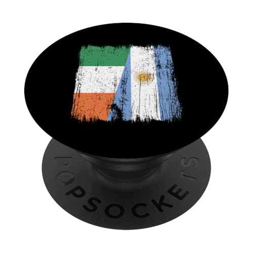 Irland, Argentinien, halbe Flagge, irische argentinische Wurzeln PopSockets Klebender PopGrip Irland, Argentinien, halbe Flagge, irische argentinische Wurzeln PopSockets Klebender PopGrip von Argentine Republic Design Argentina Flag