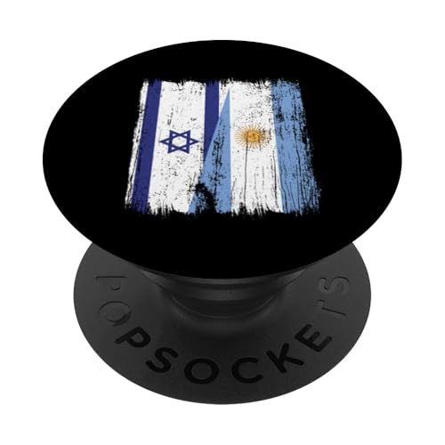 Israel Argentinien halbe Flagge israelische argentinische Wurzeln PopSockets Klebender PopGrip Israel Argentinien halbe Flagge israelische argentinische Wurzeln PopSockets Klebender PopGrip von Argentine Republic Design Argentina Flag