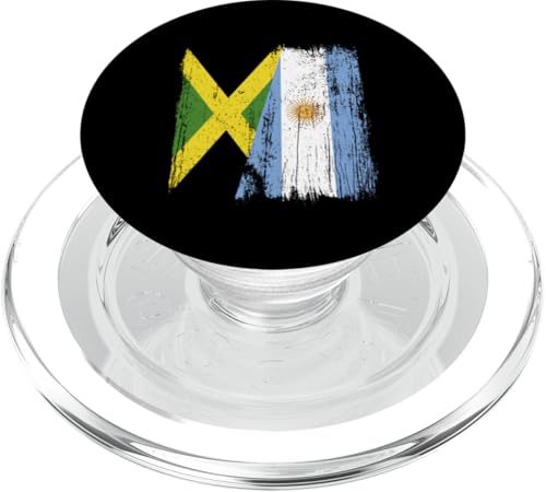 Jamaika, Argentinien, halbe Flagge, jamaikanische argentinische Wurzeln PopSockets PopGrip für MagSafe von Argentine Republic Design Argentina Flag