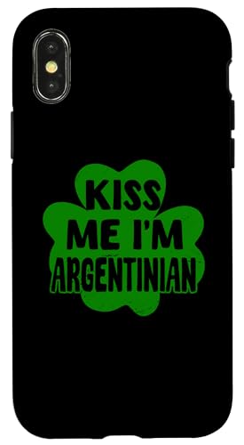 Kiss Me I'm Argentinian Lustiges St. Patrick's Day Kostüm Hülle für iPhone X/XS Kiss Me I'm Argentinian Lustiges St. Patrick's Day Kostüm Hülle für iPhone X/XS von Argentine Republic Design Argentina Flag