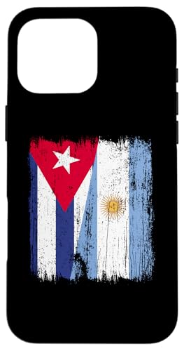 Kubanische Argentinien, halbe Flagge, kubanische argentinische Wurzeln Hülle für iPhone 16 Pro Max von Argentine Republic Design Argentina Flag