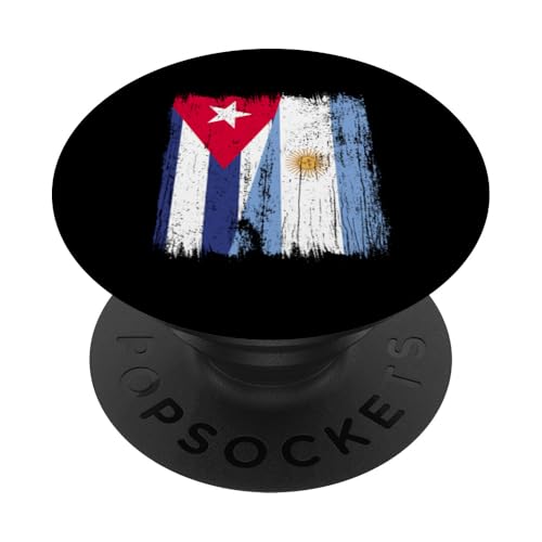 Kubanische Argentinien, halbe Flagge, kubanische argentinische Wurzeln PopSockets Klebender PopGrip Kubanische Argentinien, halbe Flagge, kubanische argentinische Wurzeln PopSockets Klebender PopGrip von Argentine Republic Design Argentina Flag