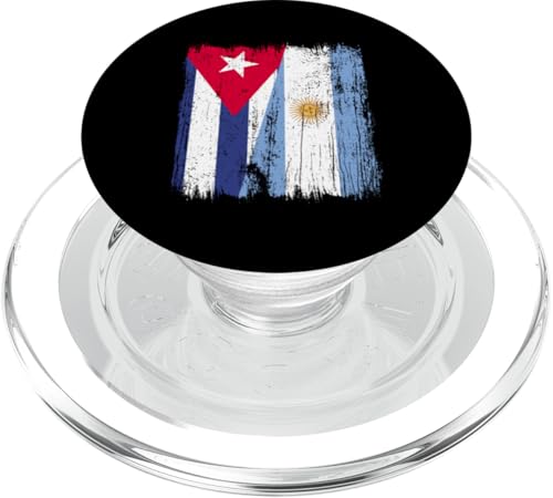 Kubanische Argentinien, halbe Flagge, kubanische argentinische Wurzeln PopSockets PopGrip für MagSafe Kubanische Argentinien, halbe Flagge, kubanische argentinische Wurzeln PopSockets PopGrip für MagSafe von Argentine Republic Design Argentina Flag