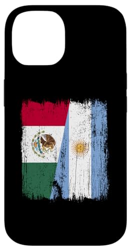 Mexiko, Argentinien, halbe Flagge, mexikanische argentinische Wurzeln Hülle für iPhone 14 von Argentine Republic Design Argentina Flag