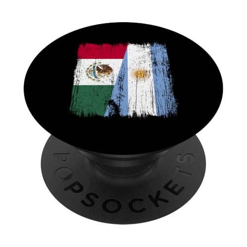 Mexiko, Argentinien, halbe Flagge, mexikanische argentinische Wurzeln PopSockets Klebender PopGrip Mexiko, Argentinien, halbe Flagge, mexikanische argentinische Wurzeln PopSockets Klebender PopGrip von Argentine Republic Design Argentina Flag