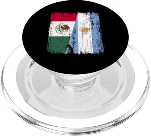 Mexiko, Argentinien, halbe Flagge, mexikanische argentinische Wurzeln PopSockets PopGrip für MagSafe von Argentine Republic Design Argentina Flag