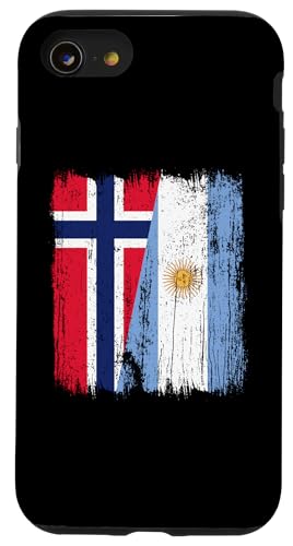 Norwegen Argentinien Halbflagge Norwegische argentinische Wurzeln Hülle für iPhone SE (2020) / 7 / 8 von Argentine Republic Design Argentina Flag