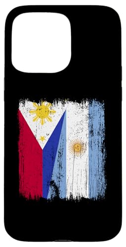 Philippinen Argentinien halbe Flagge philippinische argentinische Wurzeln Hülle für iPhone 15 Pro Max von Argentine Republic Design Argentina Flag